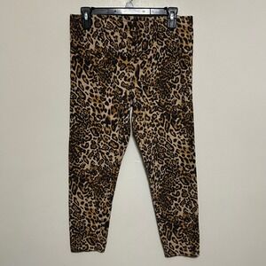 Rue21 Womens Leggings XL Leopard Print Cropped Capri Pants Stretchy Casual Comfy